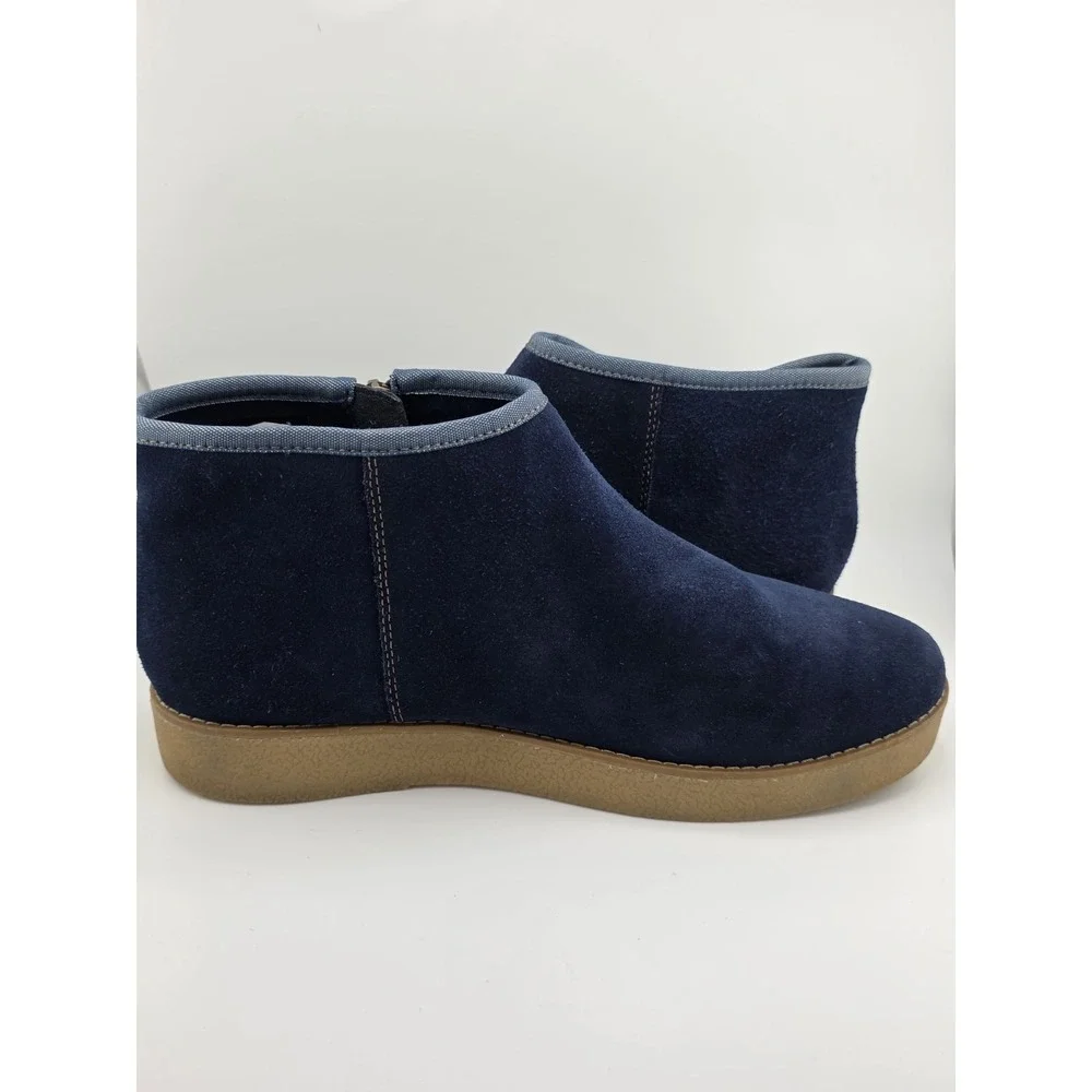 TIMBERLAND Paxton Hill Women's Blue Suede Side Zip Ankle Boots Size 9.5 w/Box